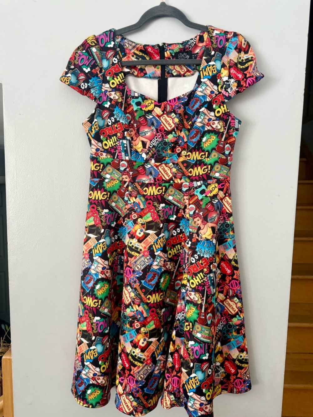 Dolly & Dotty Pop Art Graphic Swing Dress – 1950s Pinup Style